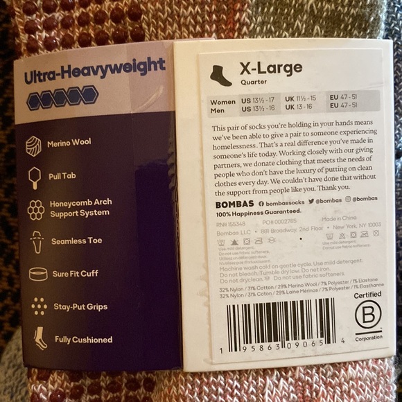 Bombas Underwear & Socks Men Or Womens Quarter Length Bomba House